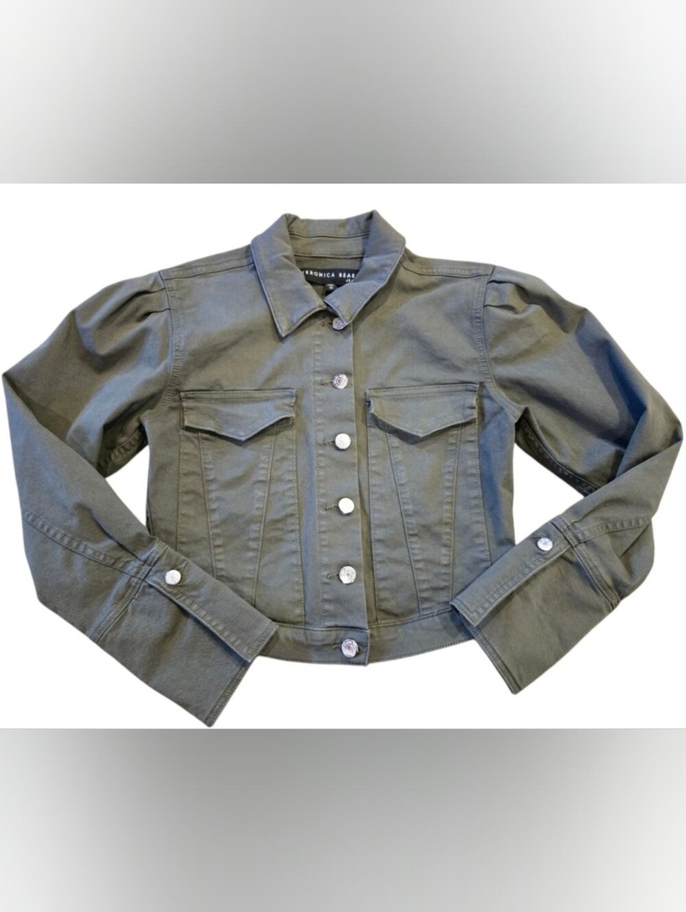 Veronica Beard Army Green puff sleeve jacket in size XS